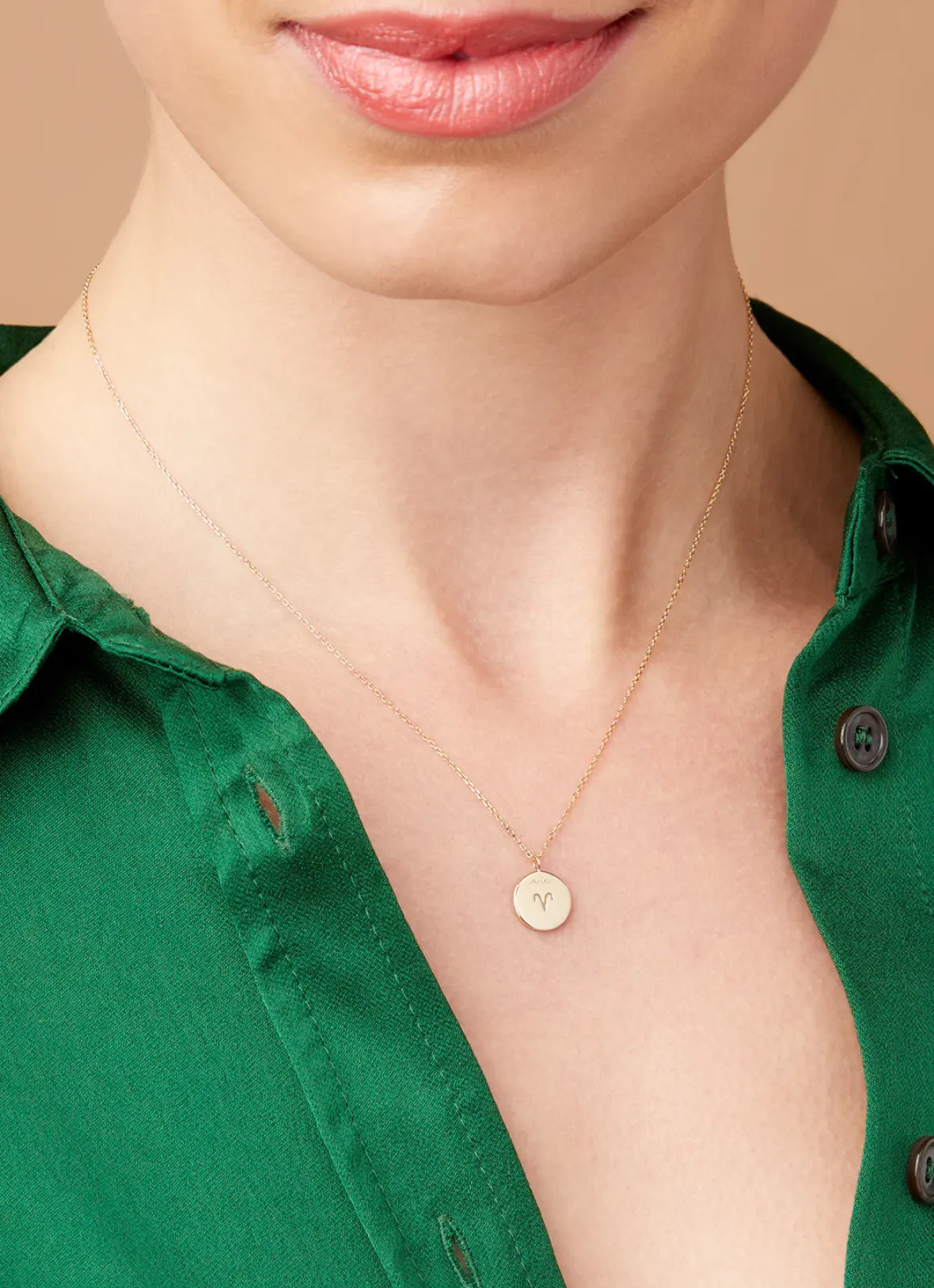 Diamond Point Geelgouden Colliers|Diamanten Colliers<Geelgouden collier, Zodiac-Aries (Ram)