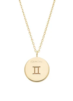 Diamond Point Geelgouden Colliers|Diamanten Colliers<Geelgouden collier, Zodiac-Gemini (Tweeling)