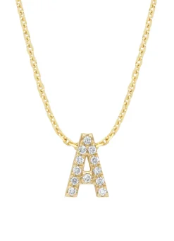 Diamond Point Letter Hangers|Losse Hangers<Geelgouden hanger A, 0.05 ct diamant, Alphabet