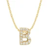 Diamond Point Letter Hangers|Losse Hangers<Geelgouden hanger B, 0.06 ct diamant, Alphabet