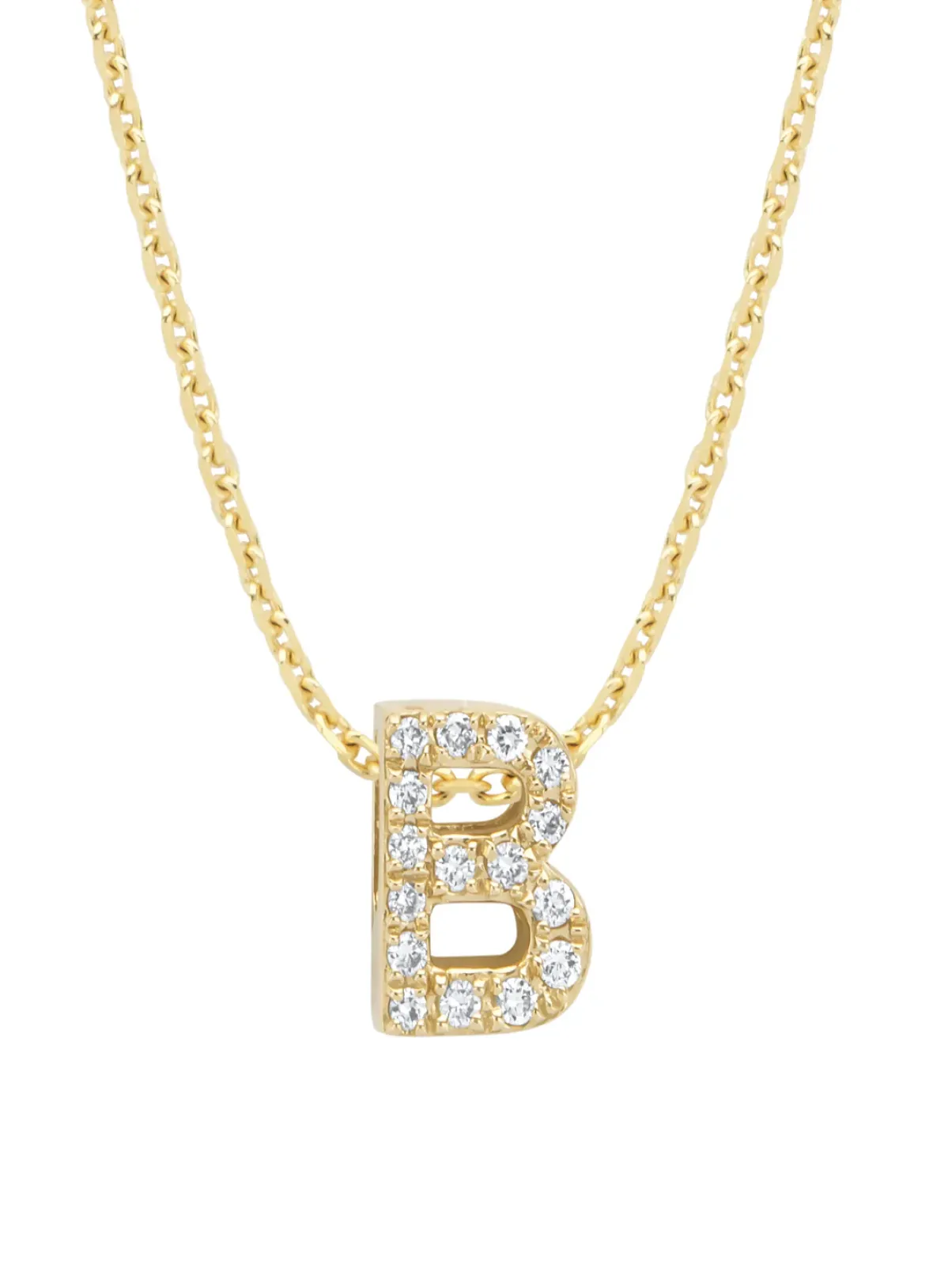 Diamond Point Letter Hangers|Losse Hangers<Geelgouden hanger B, 0.06 ct diamant, Alphabet