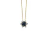Diamond Point Losse Hangers|Geelgouden Bruidssieraden<Geelgouden hanger, 0.47 ct blauwe saffier, Empress