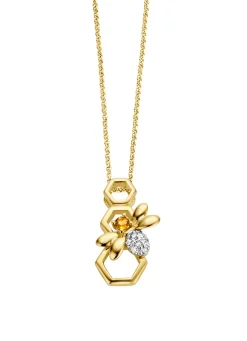 Diamond Point Losse Hangers|Geelgouden Bruidssieraden<Geelgouden hanger, 0.03 ct citrien, Queen Bee