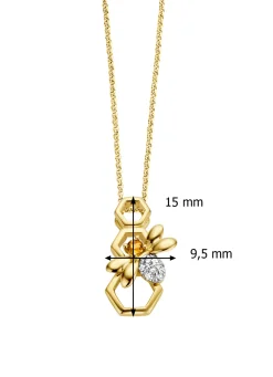 Diamond Point Losse Hangers|Geelgouden Bruidssieraden<Geelgouden hanger, 0.03 ct citrien, Queen Bee