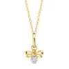 Diamond Point Losse Hangers|Geelgouden Bruidssieraden<Geelgouden hanger, 0.03 ct citrien, Queen Bee
