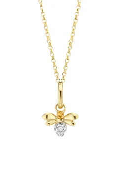 Diamond Point Losse Hangers|Geelgouden Bruidssieraden<Geelgouden hanger, 0.03 ct citrien, Queen Bee