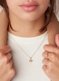 Diamond Point Losse Hangers|Geelgouden Bruidssieraden<Geelgouden hanger, 0.03 ct citrien, Queen Bee