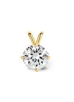 Diamond Point Groeibriljant Hangers|Solitair C<Geelgouden hanger, 0.71 ct diamant, Groeibriljant