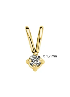 Diamond Point Solitair C|Solitair Classic<Geelgouden hanger, 0.02 ct diamant, Groeibriljant
