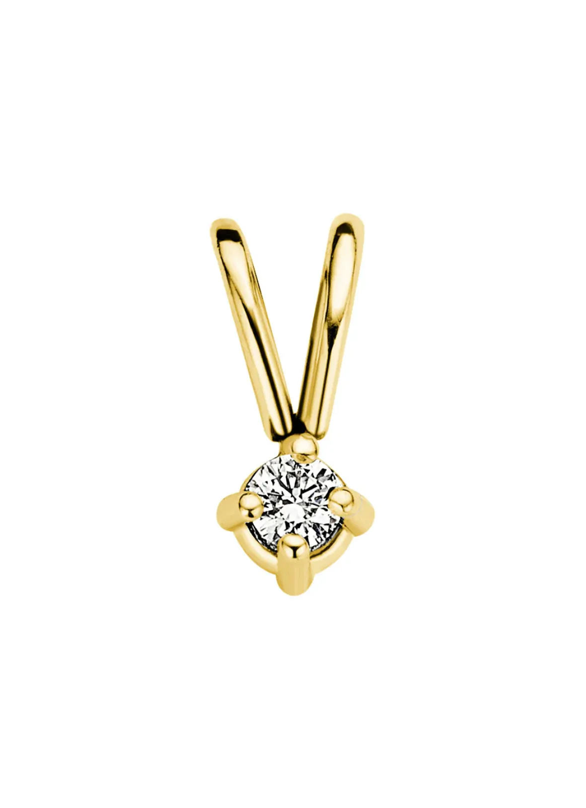 Diamond Point Solitair C|Solitair Classic<Geelgouden hanger, 0.03 ct diamant, Groeibriljant