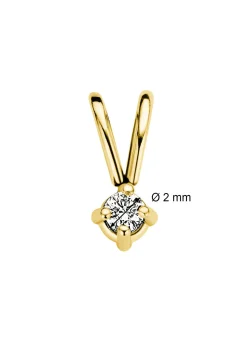 Diamond Point Solitair C|Solitair Classic<Geelgouden hanger, 0.03 ct diamant, Groeibriljant