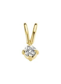 Diamond Point Solitair C|Solitair Classic<Geelgouden hanger, 0.04 ct diamant, Groeibriljant