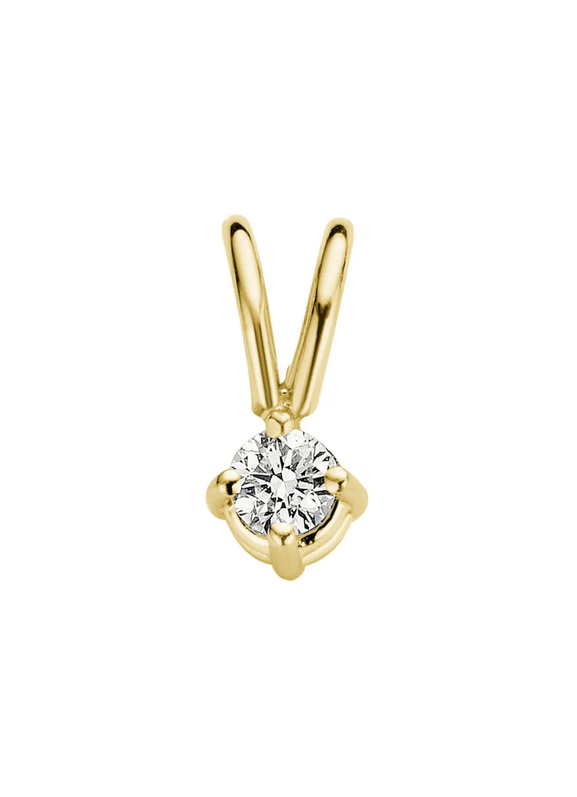 Diamond Point Solitair C|Solitair Classic<Geelgouden hanger, 0.04 ct diamant, Groeibriljant