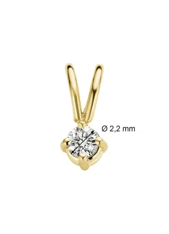 Diamond Point Solitair C|Solitair Classic<Geelgouden hanger, 0.04 ct diamant, Groeibriljant
