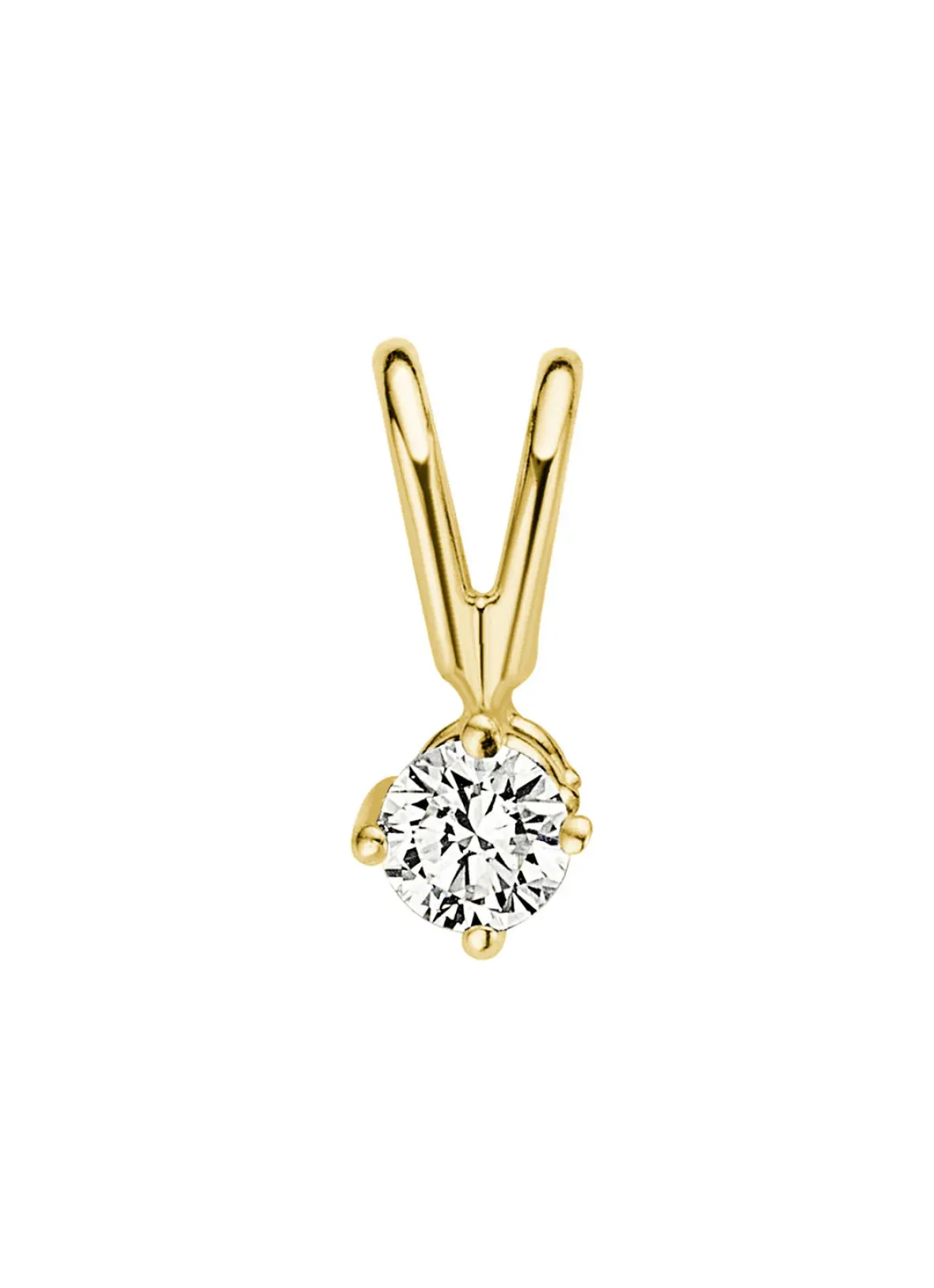 Diamond Point Solitair C|Solitair Classic<Geelgouden hanger, 0.06 ct diamant, Groeibriljant