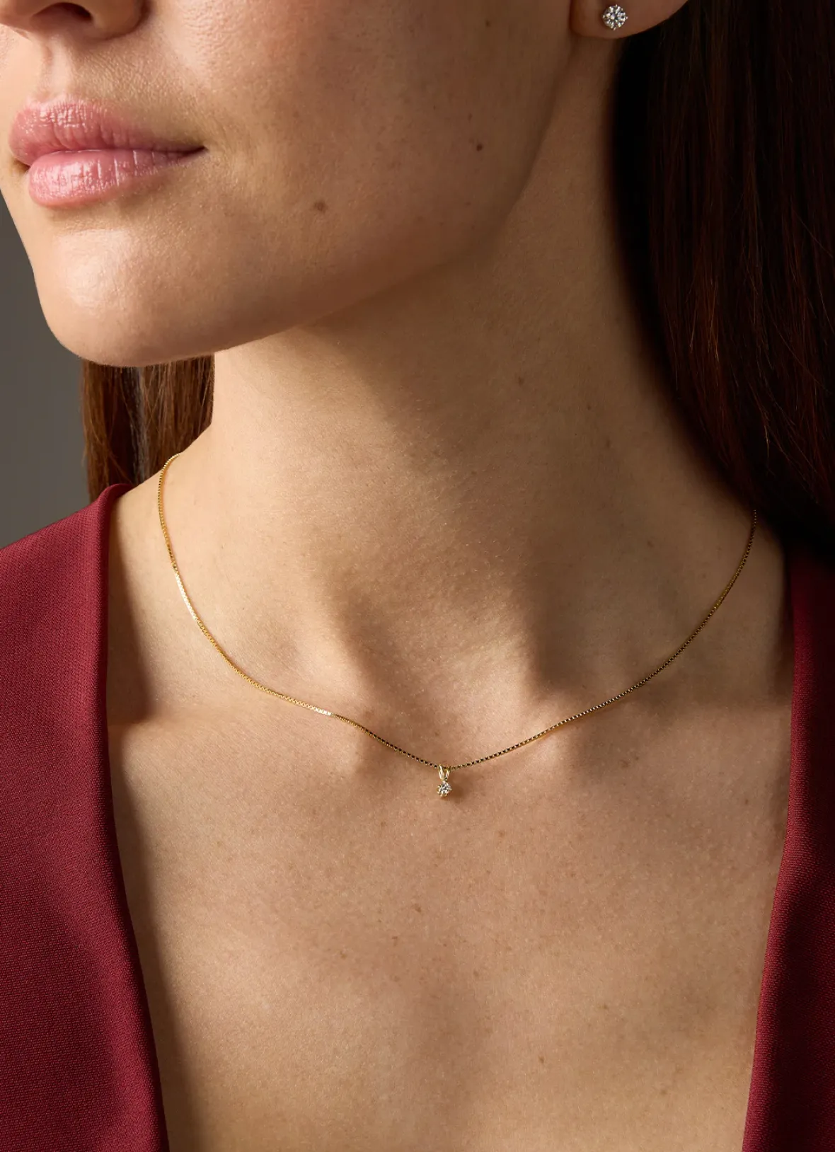 Diamond Point Solitair C|Solitair Classic<Geelgouden hanger, 0.06 ct diamant, Groeibriljant