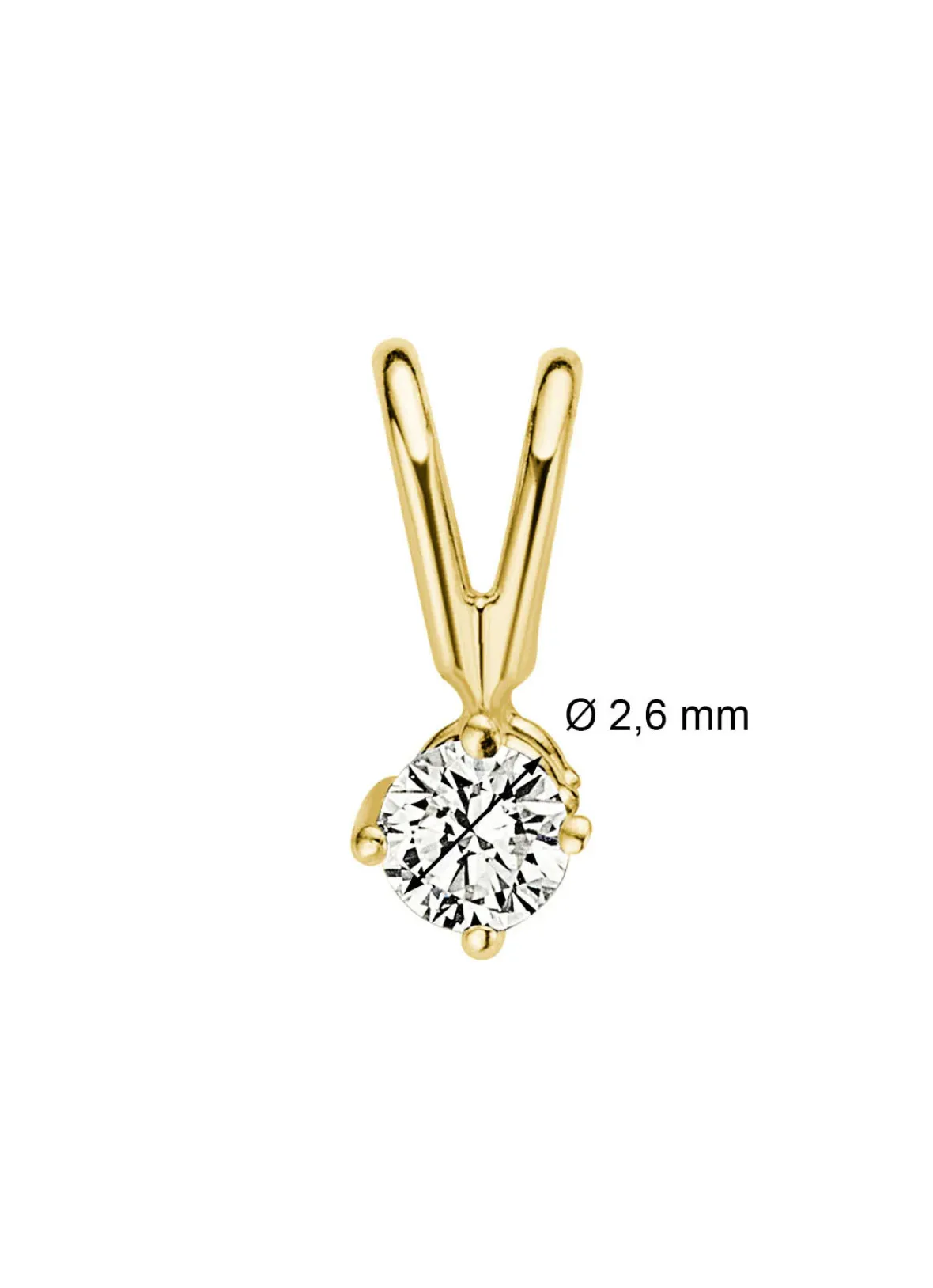 Diamond Point Solitair C|Solitair Classic<Geelgouden hanger, 0.06 ct diamant, Groeibriljant