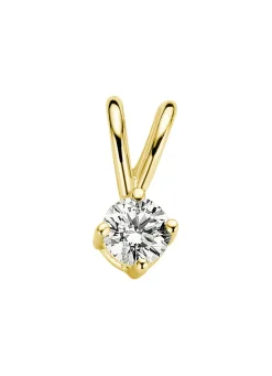 Diamond Point Solitair C|Solitair Classic<Geelgouden hanger, 0.12 ct diamant, Groeibriljant