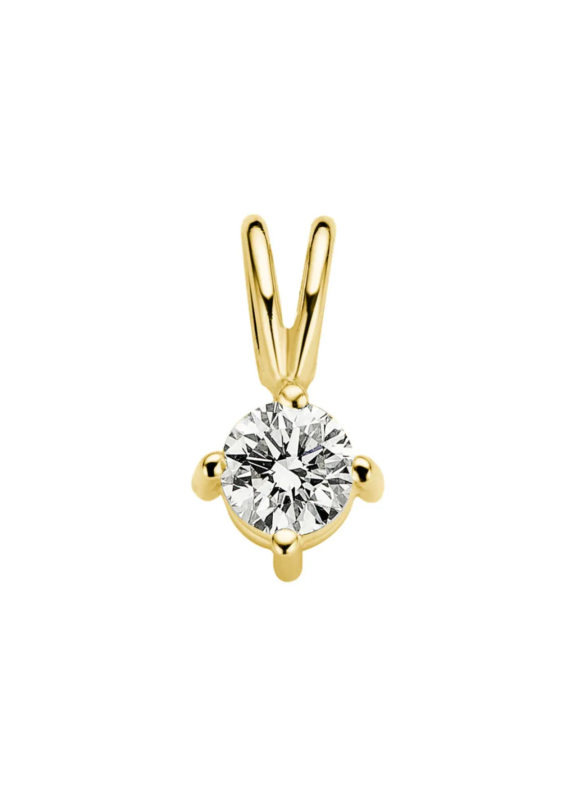 Diamond Point Solitair C|Solitair Classic<Geelgouden hanger, 0.16 ct diamant, Groeibriljant
