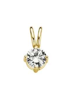 Diamond Point Solitair C|Solitair Classic<Geelgouden hanger, 0.26 ct diamant, Groeibriljant
