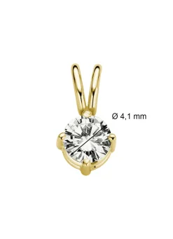Diamond Point Solitair C|Solitair Classic<Geelgouden hanger, 0.26 ct diamant, Groeibriljant