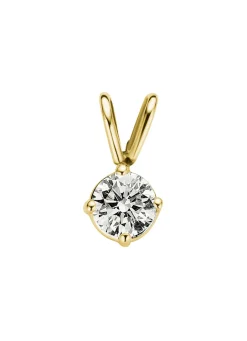 Diamond Point Solitair C|Solitair Classic<Geelgouden hanger, 0.28 ct diamant, Groeibriljant
