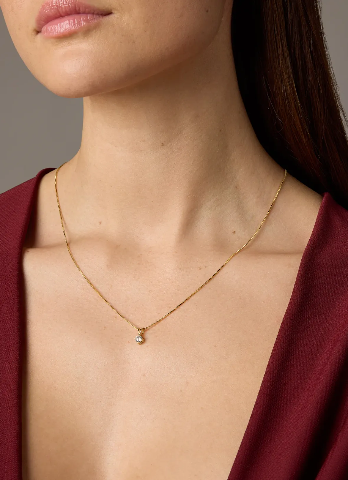 Diamond Point Solitair C|Solitair Classic<Geelgouden hanger, 0.29 ct diamant, Groeibriljant