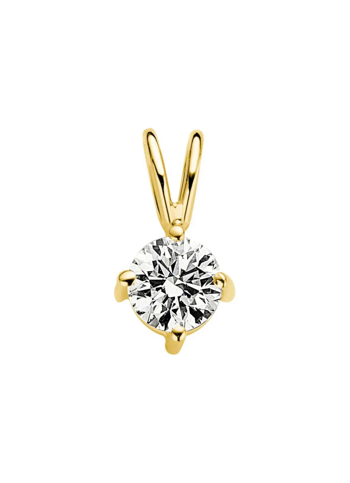 Diamond Point Solitair C|Solitair Classic<Geelgouden hanger, 0.34 ct diamant, Groeibriljant