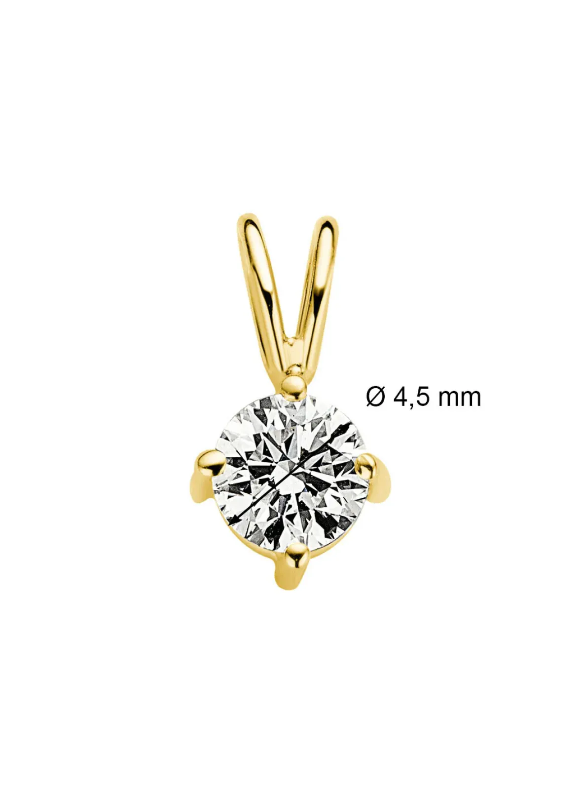 Diamond Point Solitair C|Solitair Classic<Geelgouden hanger, 0.34 ct diamant, Groeibriljant