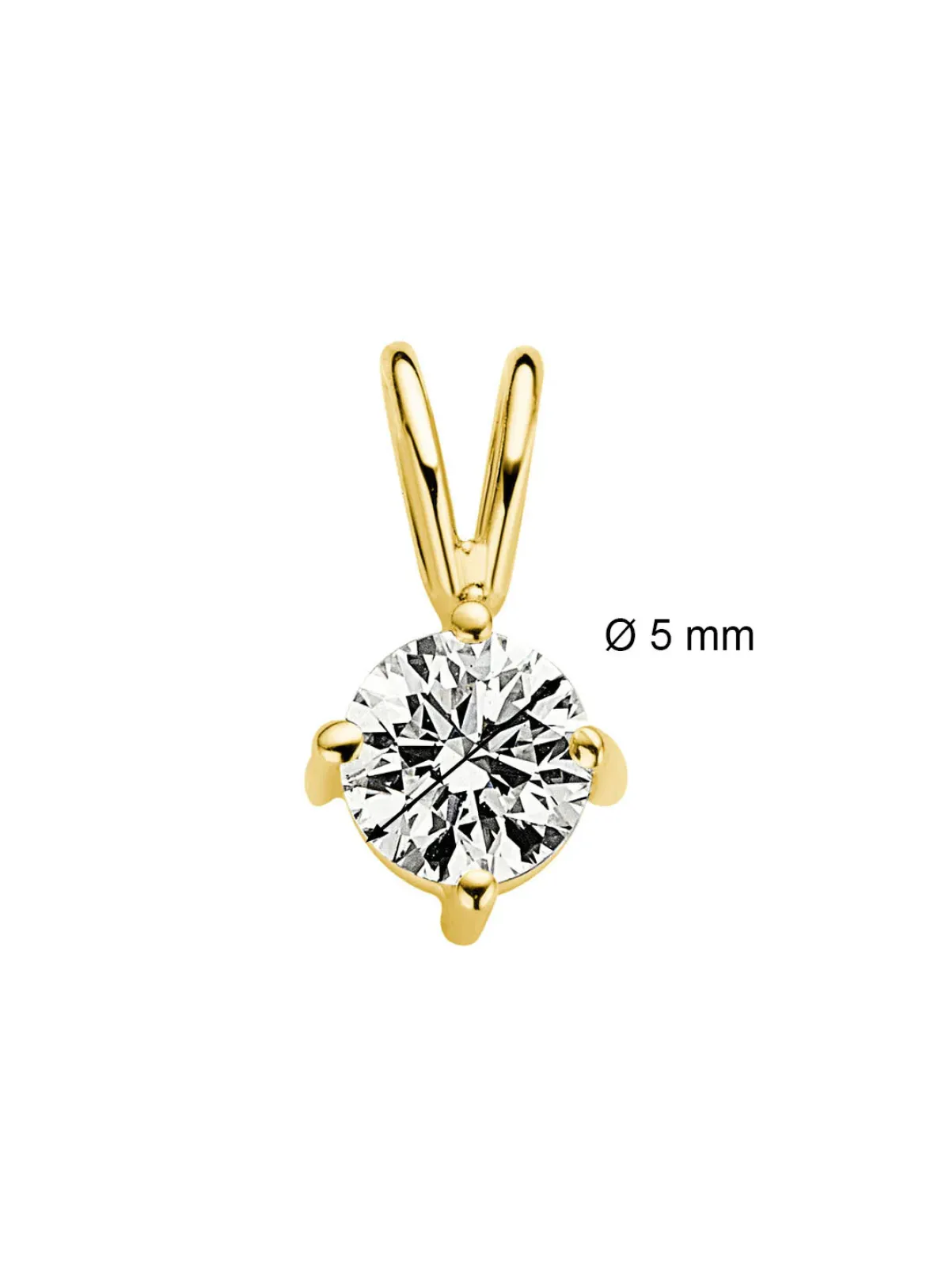 Diamond Point Solitair C|Solitair Classic<Geelgouden hanger, 0.45 ct diamant, Groeibriljant