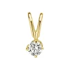 Diamond Point Solitair C|Solitair Classic<Geelgouden hanger, 0.08 ct diamant, Groeibriljant