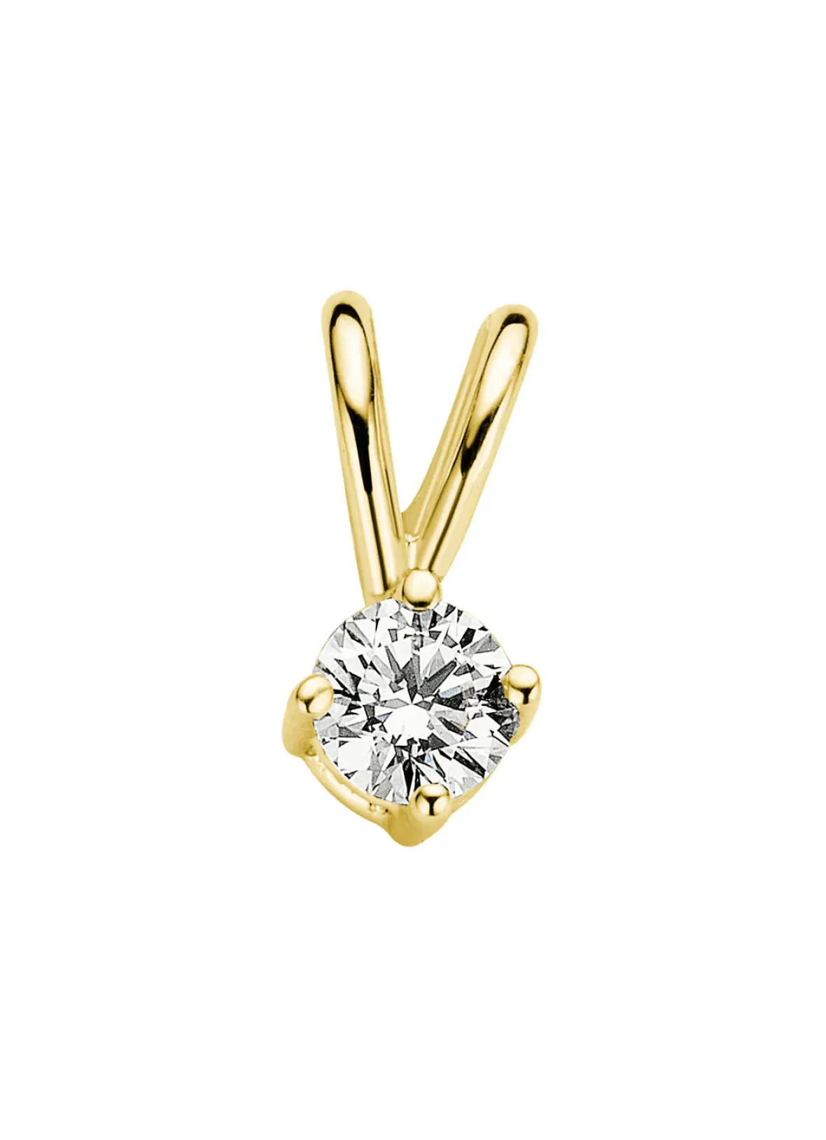 Diamond Point Solitair C|Solitair Classic<Geelgouden hanger, 0.11 ct diamant, Groeibriljant
