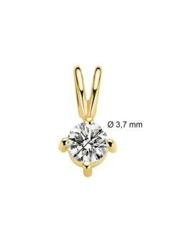 Diamond Point Solitair C|Solitair Classic<Geelgouden hanger, 0.18 ct diamant, Groeibriljant