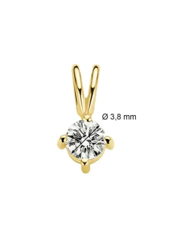 Diamond Point Solitair C|Solitair Classic<Geelgouden hanger, 0.21 ct diamant, Groeibriljant