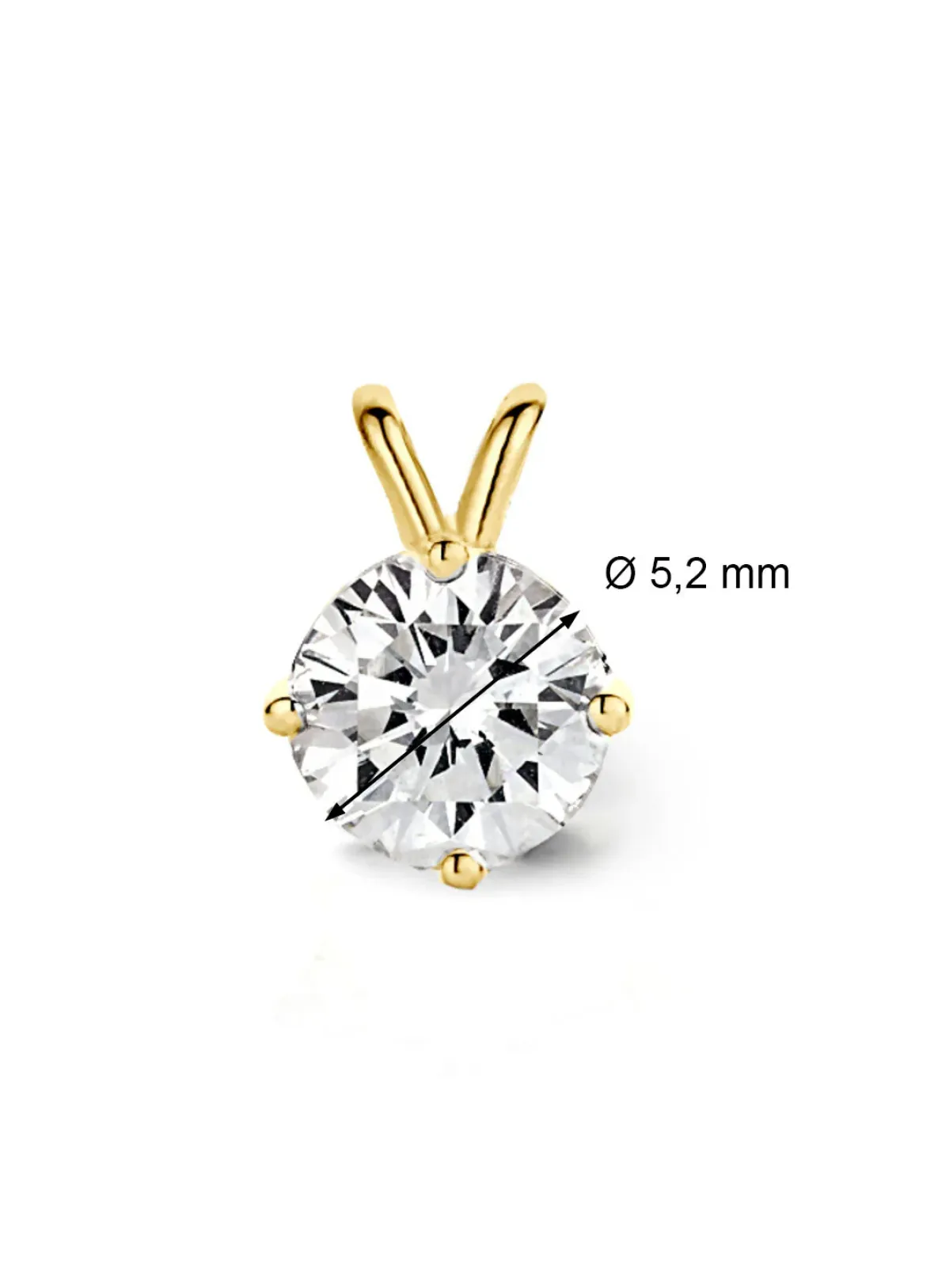 Diamond Point Solitair C|Solitair Classic<Geelgouden hanger, 0.52 ct diamant, Groeibriljant