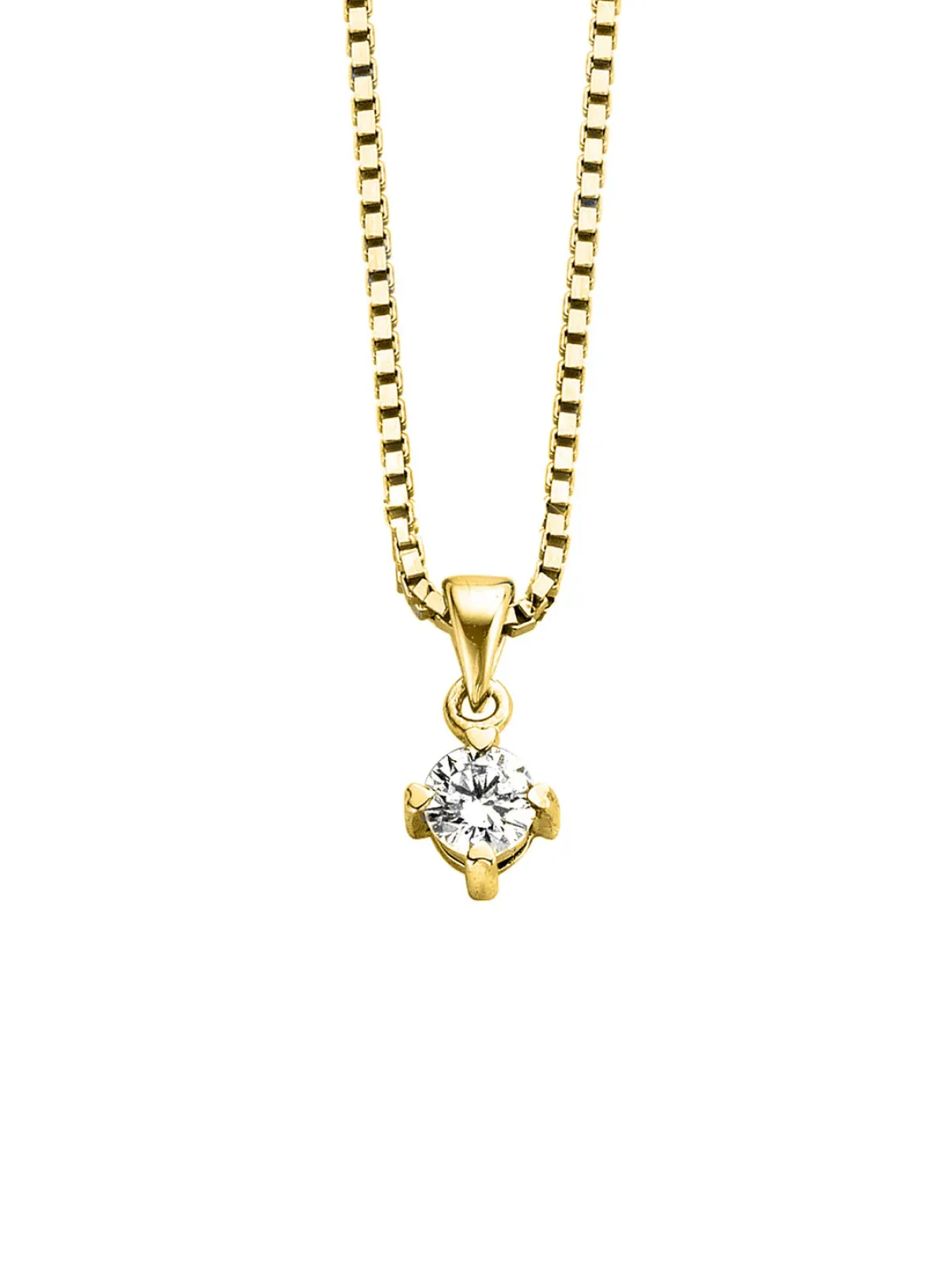 Diamond Point Losse Hangers|Geelgouden Bruidssieraden<Geelgouden hanger, 0.20 ct diamant, Hearts & Arrows