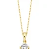 Diamond Point Losse Hangers|Geelgouden Bruidssieraden<Geelgouden hanger, 0.25 ct diamant, Hearts & Arrows