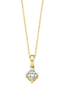 Diamond Point Losse Hangers|Geelgouden Bruidssieraden<Geelgouden hanger, 0.25 ct diamant, Hearts & Arrows