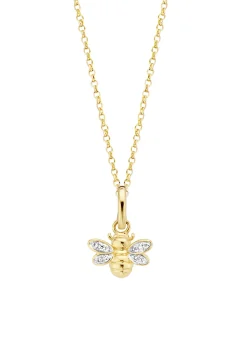 Diamond Point Losse Hangers|Geelgouden Bruidssieraden<Geelgouden hanger, 0.04 ct diamant, Queen Bee