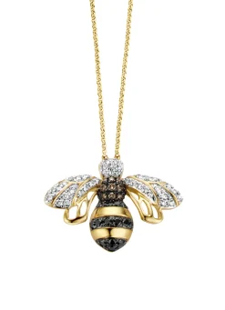 Diamond Point Losse Hangers|Geelgouden Bruidssieraden<Geelgouden hanger, 0.28 ct diamant, Queen Bee