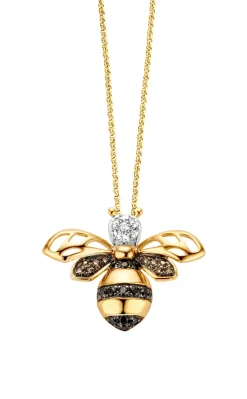 Diamond Point Losse Hangers|Geelgouden Bruidssieraden<Geelgouden hanger, 0.16 ct diamant, Queen Bee