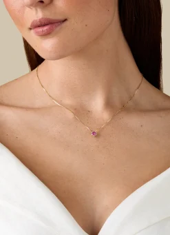 Diamond Point Losse Hangers|Geelgouden Bruidssieraden<Geelgouden hanger, 0.44 ct robijn, Empress