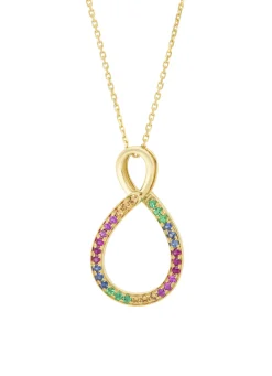 Diamond Point Losse Hangers|Geelgouden Bruidssieraden<Geelgouden hanger, 0.07 ct roze saffier, Ensemble