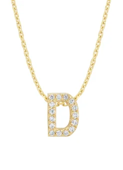 Diamond Point Letter Hangers|Losse Hangers<Geelgouden hanger D, 0.05 ct diamant, Alphabet