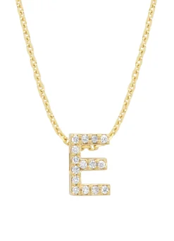 Diamond Point Letter Hangers|Losse Hangers<Geelgouden hanger E, 0.05 ct diamant, Alphabet