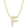 Diamond Point Letter Hangers|Losse Hangers<Geelgouden hanger F, 0.04 ct diamant, Alphabet