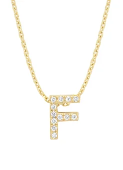 Diamond Point Letter Hangers|Losse Hangers<Geelgouden hanger F, 0.04 ct diamant, Alphabet