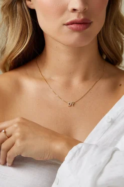 Diamond Point Letter Hangers|Losse Hangers<Geelgouden hanger I, Alphabet