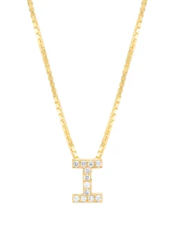 Diamond Point Letter Hangers|Losse Hangers<Geelgouden hanger I, 0.05 ct diamant, Alphabet