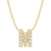 Diamond Point Letter Hangers|Losse Hangers<Geelgouden hanger M, 0.06 ct diamant, Alphabet